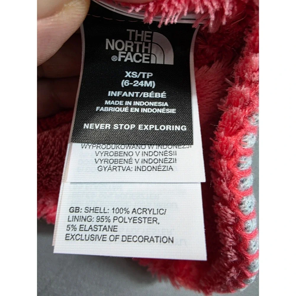 The North Face Faroe Beanie Floral Daisy Infant 6-24m Knit Earflap Hat NEW